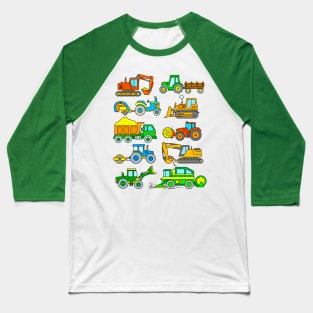 Tractors and Diggers Baseball T-Shirt